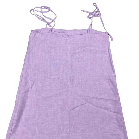 NWT SHOWPO Say It Ain't So Dress Sz 4 Lilac Linen Look - Picture 6 of 7